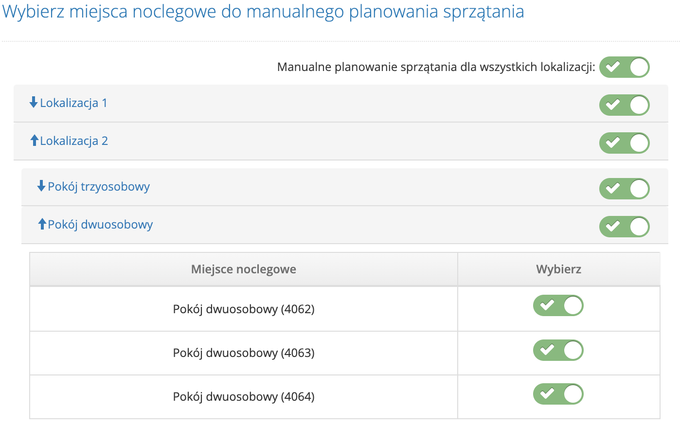 wybór mn do planowania sprzątania