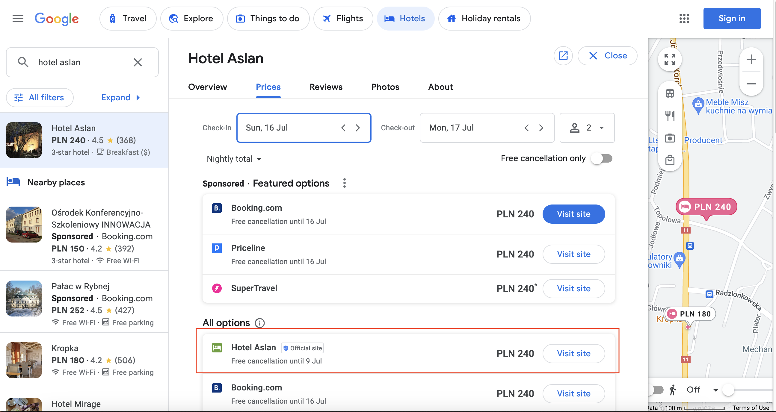 Booking via Google - Booking via Google